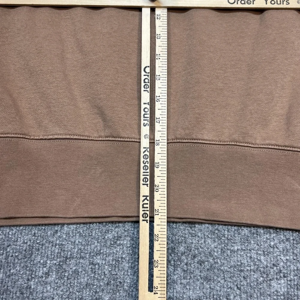 Nike Sweatshirt Womens Large Brown Oversized Cropped Crew Neck Swoosh Pullover